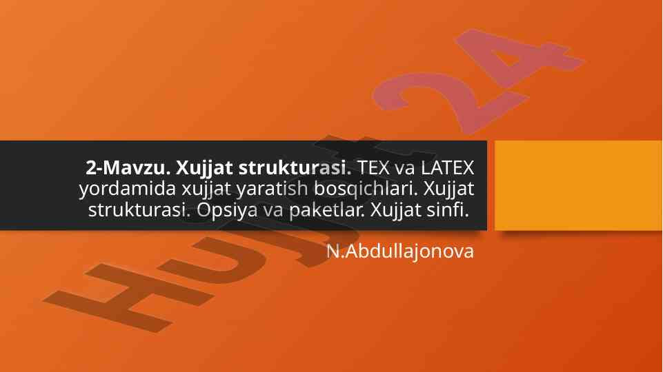 Xujjat yaratish tex va latex yordamida bosqichlari