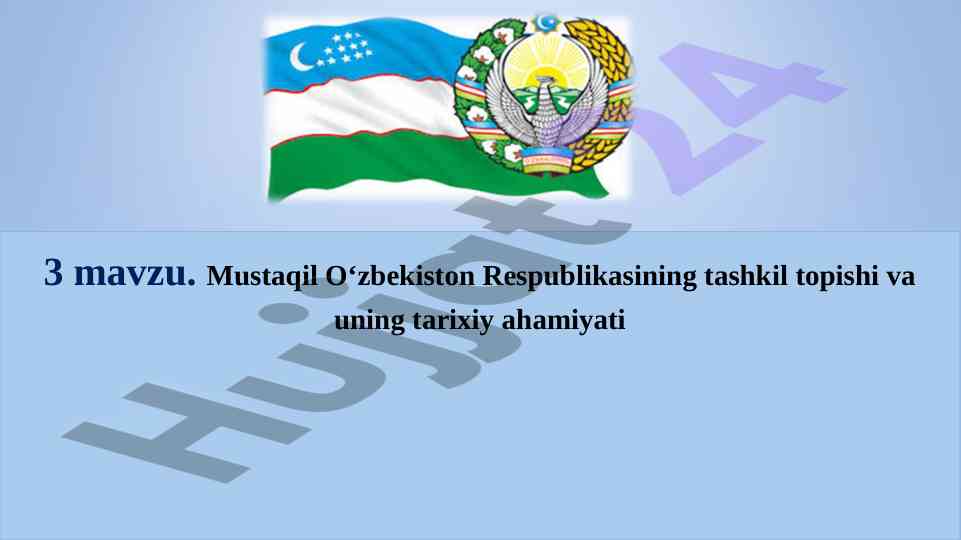 O‘zbekiston respublikasining tashkil topishi tarixi