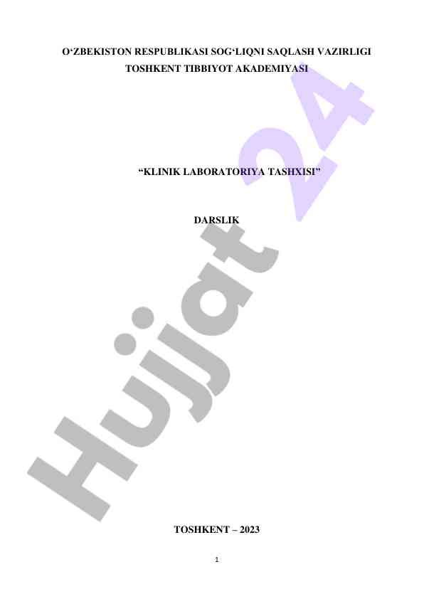 Klinik laboratoriya tashxisi darslik 2023