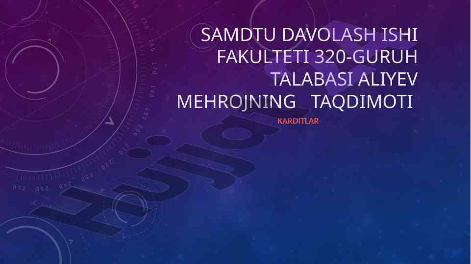 Karditlar tushunchasi va pediatriyadagi o‘rni