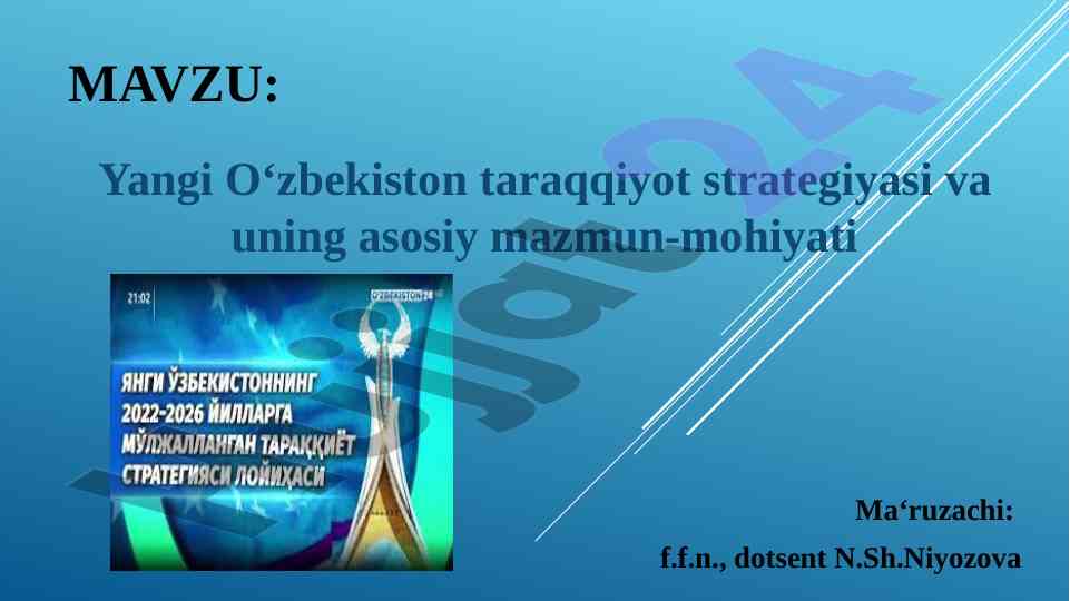 Yangi o‘zbekiston taraqqiyot strategiyasi ahamiyati