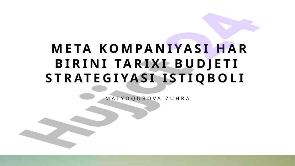 Meta Kompaniyasining Tarixi Va Rivojlanishi