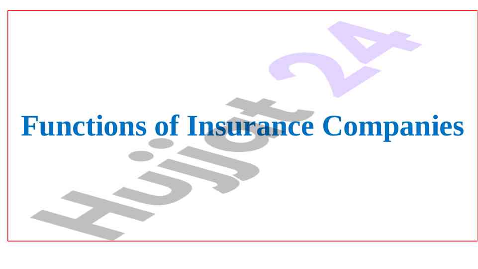 Functions of operations in insurance companies