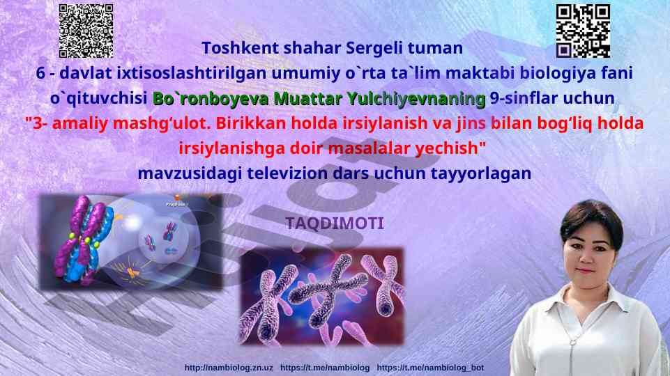 Irsiylanish va jins bilan bog‘liq masalalar taqdimoti