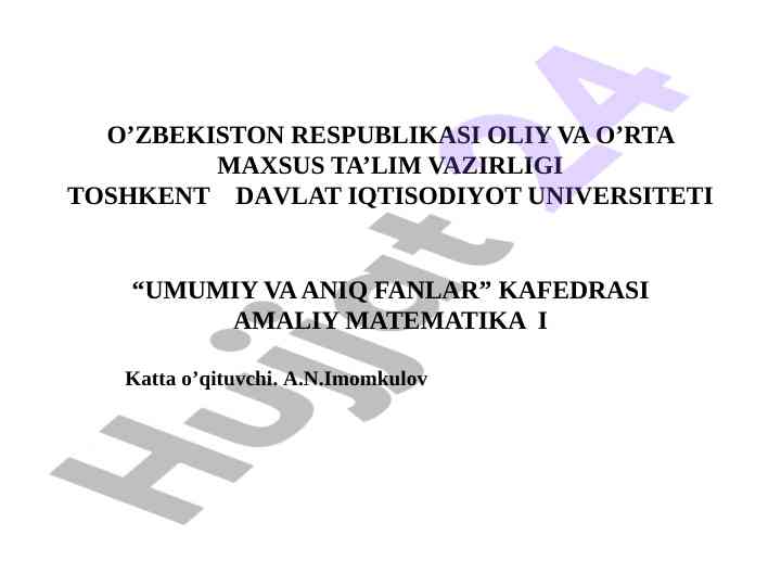 Chiziqli algebra va matritsa ustida amallar
