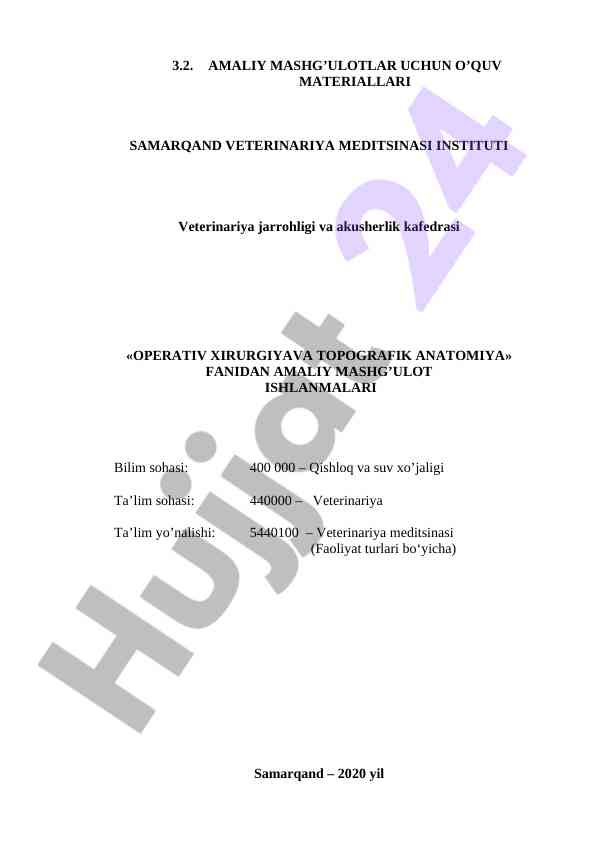 Amaliy mashg‘ulotlar uchun o‘quv materiallari