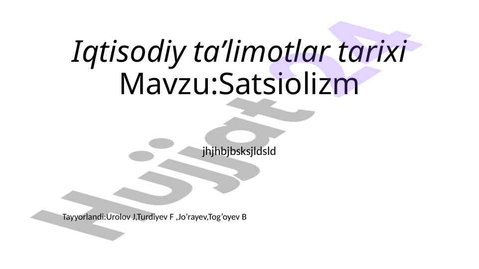 Sotsializm tushunchasining tarixi va tamoyillari