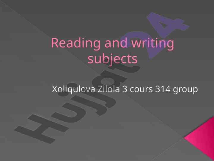 Reading and writing subjects course overview