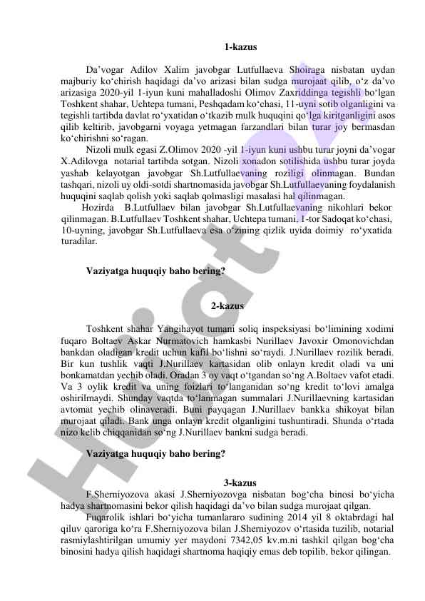 Uyda majburiy ko‘chirish haqidagi davo arizasi