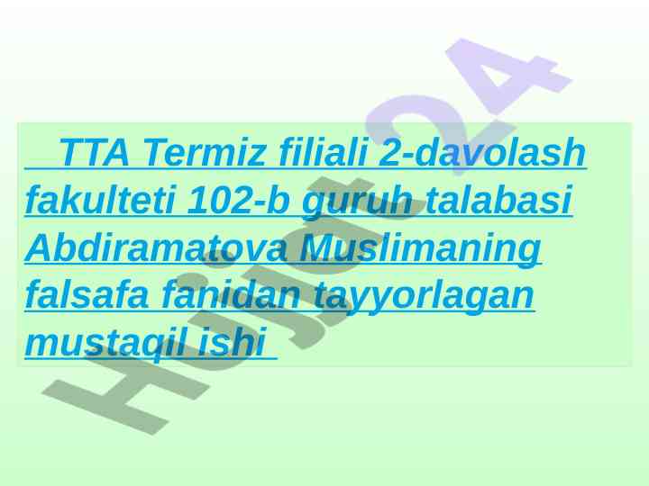 Insonning maʼnaviy kamolotida falsafiy dunyoqarash