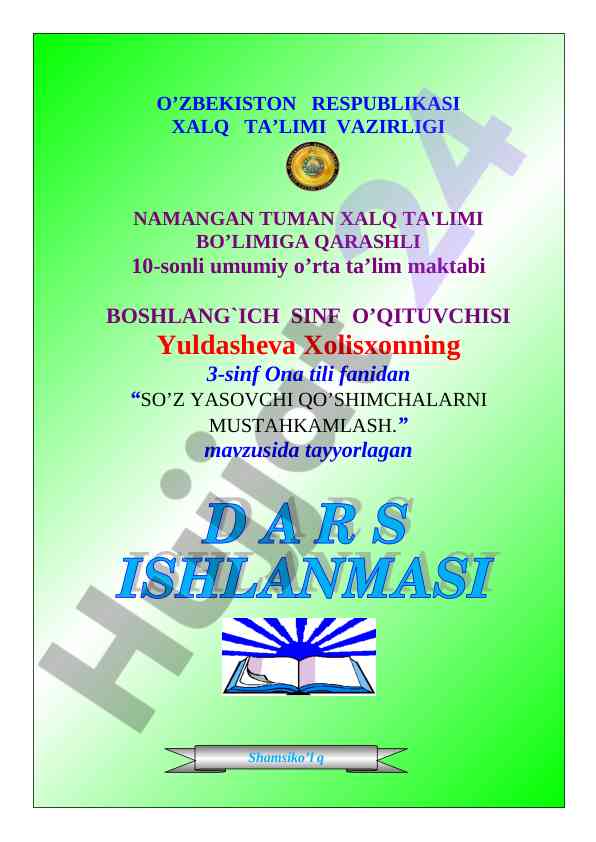 Ona tili fanidan so'z yasovchi qo'shimchalar