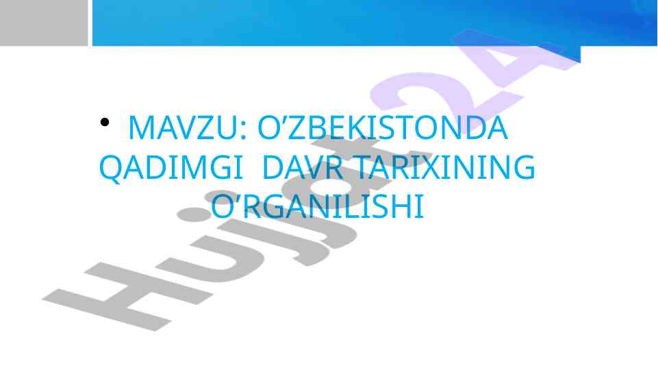 O‘zbekiston tarixi o‘rganilishi va yangi yondashuvlar