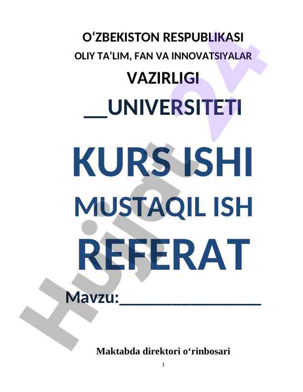 Maktabda Direktor O‘rinbosarining Vazifalari