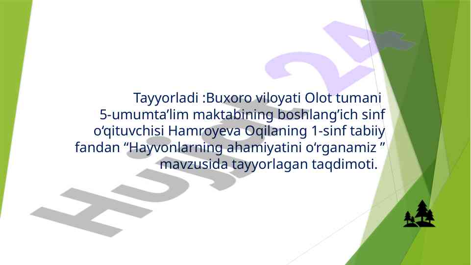 Hayvonlarning ahamiyatini o'rganamiz taqdimoti