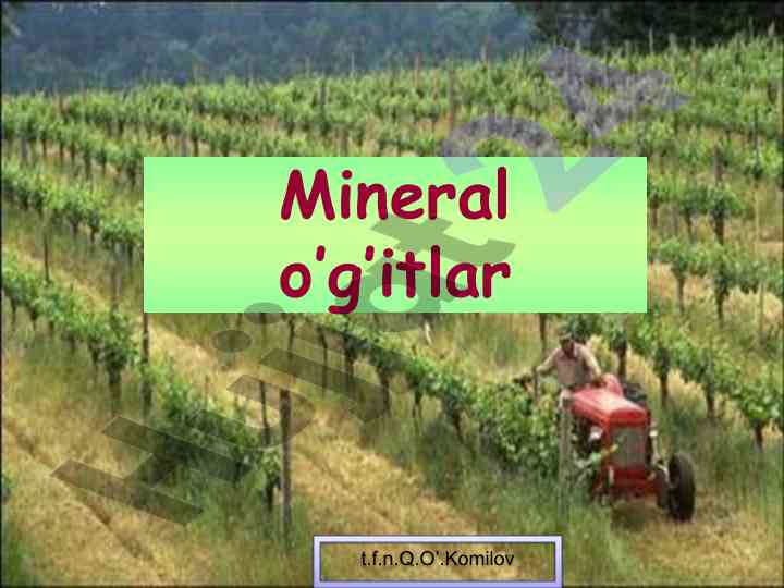 O‘simliklar tarkibi va ularning oziqlanishi