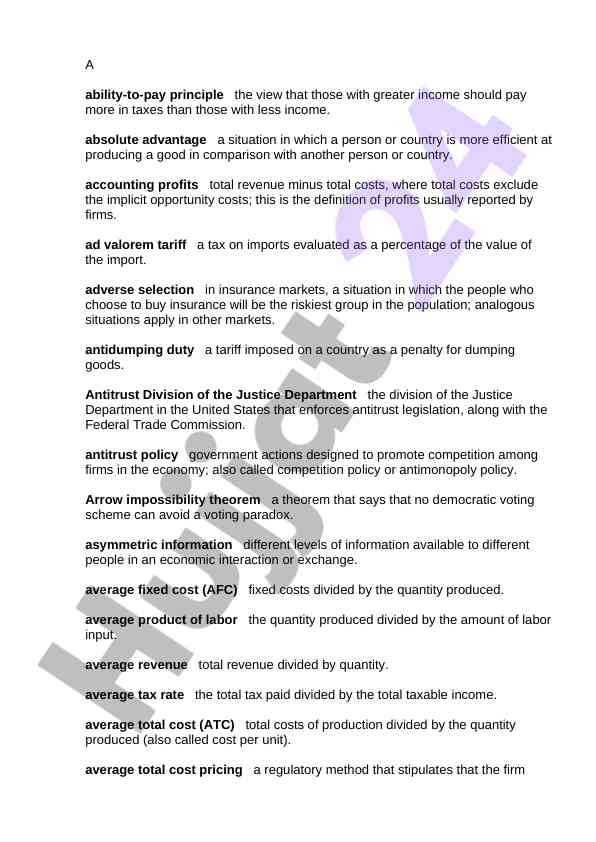 Economic principles and concepts overview