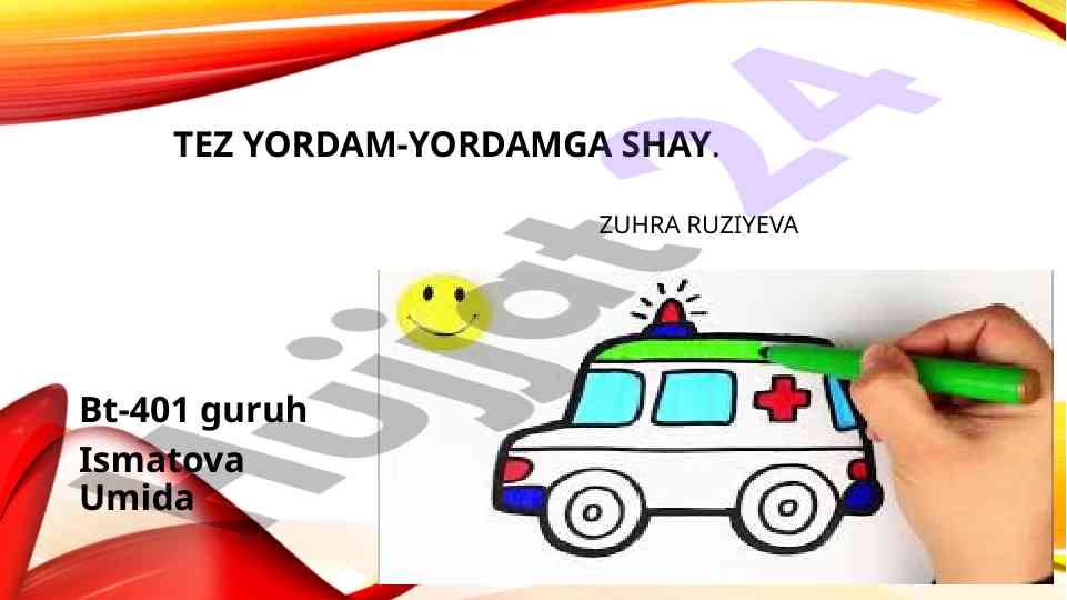 Tez tibbiy yordam haqida divan dars nishonlari