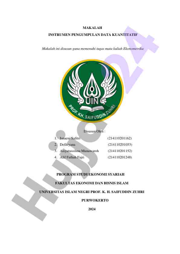 Instrumen pengumpulan data kuantitatif