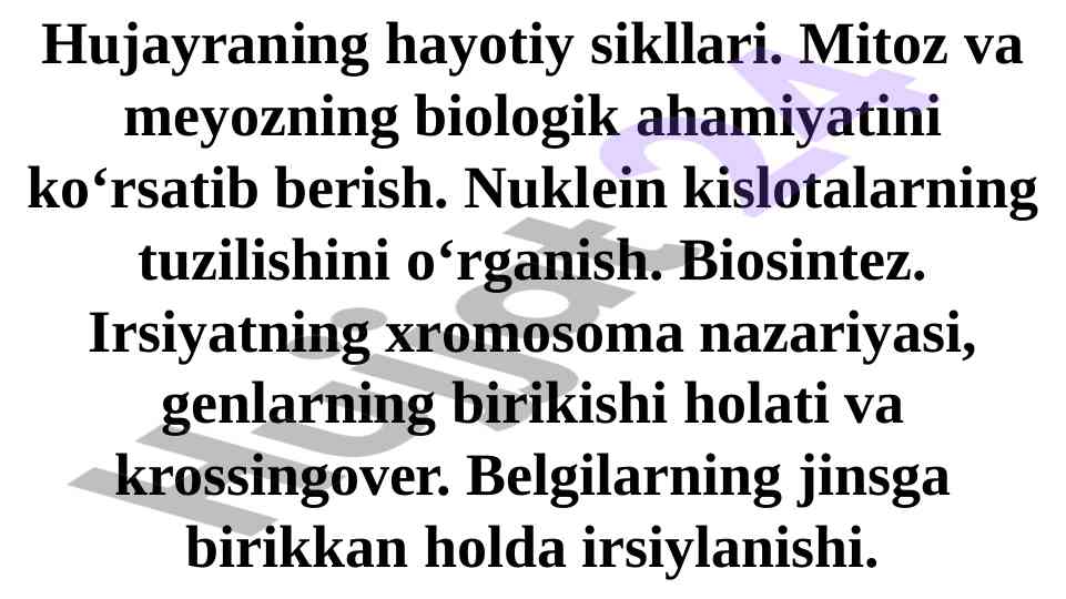 Hujayra sikllari mitoz va meyoz biologik ahamiyati