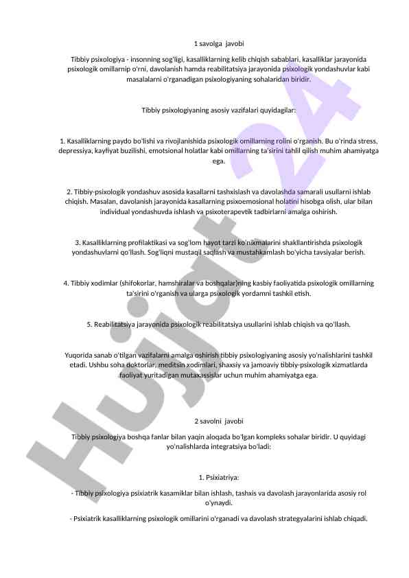 Tibbiy psixologiya: sog'lik va kasalliklar o'rganish