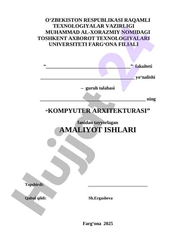 Kompyuter arxitekturasining asosiy elementlari