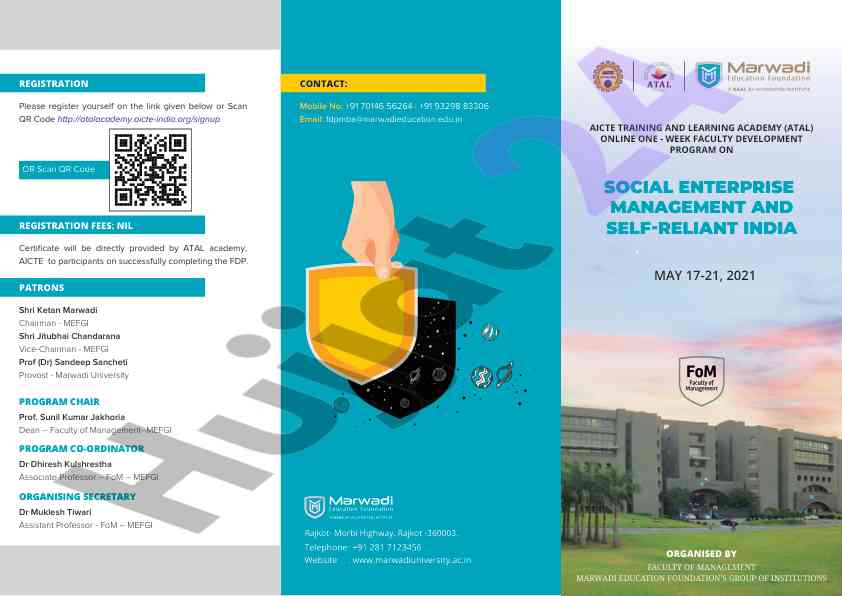 Online faculty development program on social enterprise