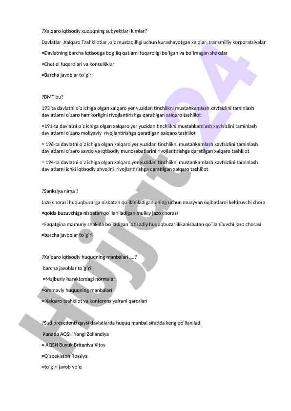 Xalqaro iqtisodiy xuquqning subyektlari