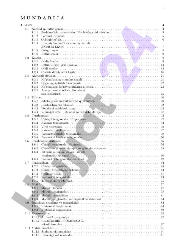 Matematika asoslari natural va butun sonlar