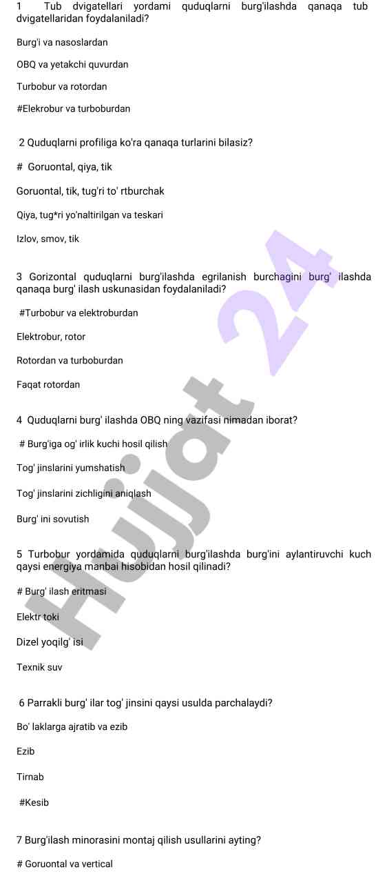 Turbobur bilan burg'ilash texnologiyalari tahlili