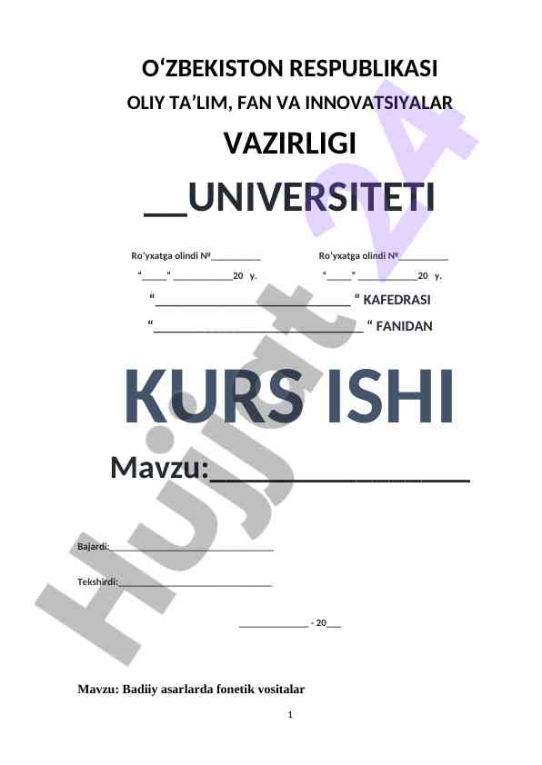 Badiiy Asarlarda Fonetik Vositalar