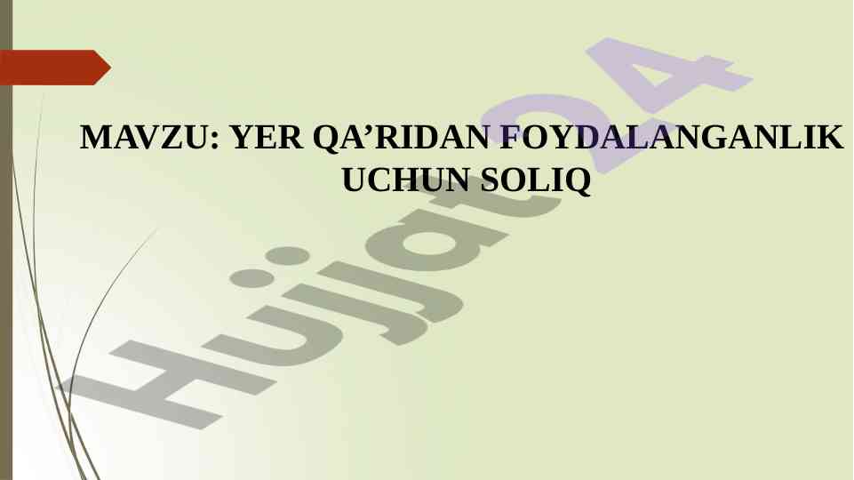 Yer qa’ridagi foydalanish uchun soliq tahlili