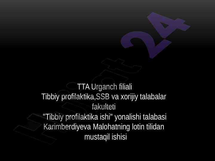 Tibbiyot emblemalari mustaqil ish