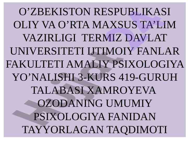 Bolalar rivojlanishidagi nuqsonlar taqdimoti