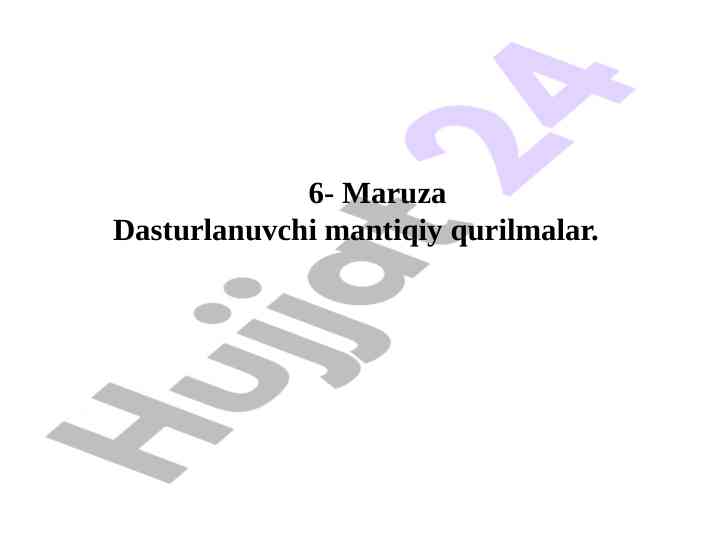 Dasturlanuvchi mantiqiy qurilmalar haqida ma'lumotlar