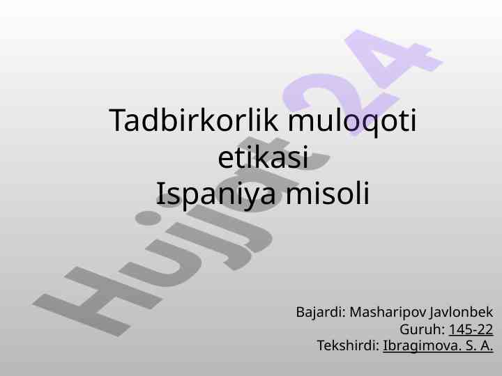 Ispaniya aholisi va diniy e'tiqodlari tahlili