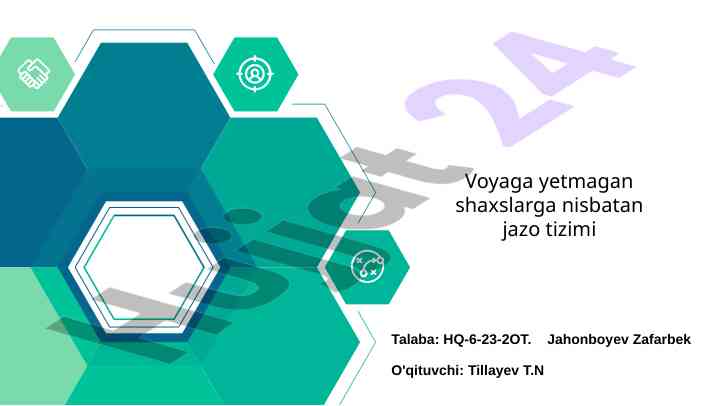 Voyaga Yetmaganlarga Nisbatan Jazo Tizimi