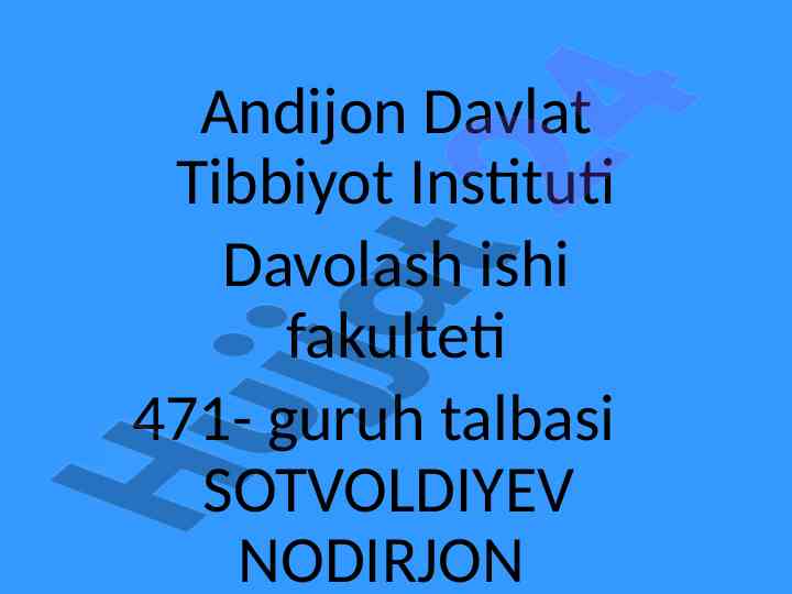 Davolash ishlari fakulteti talabalari bilan ishlash