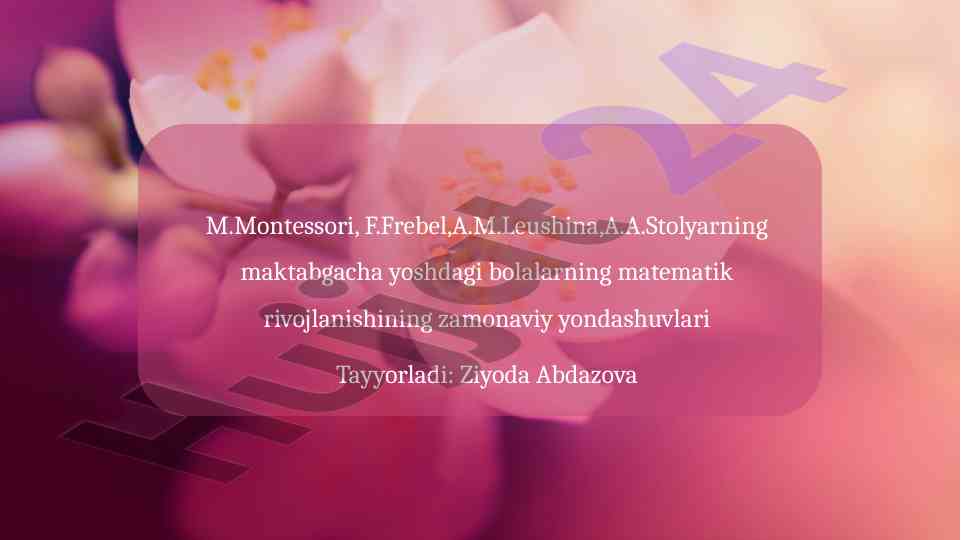 Matematik rivojlanishi uchun zamonaviy yondashuvlar