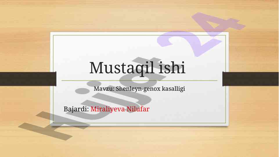 Shenleyn-genox kasalligi va uning tavsifi