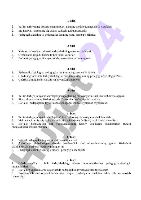 Ta’lim-tarbiyaning dolzarb muammolari va innovatsiyalar