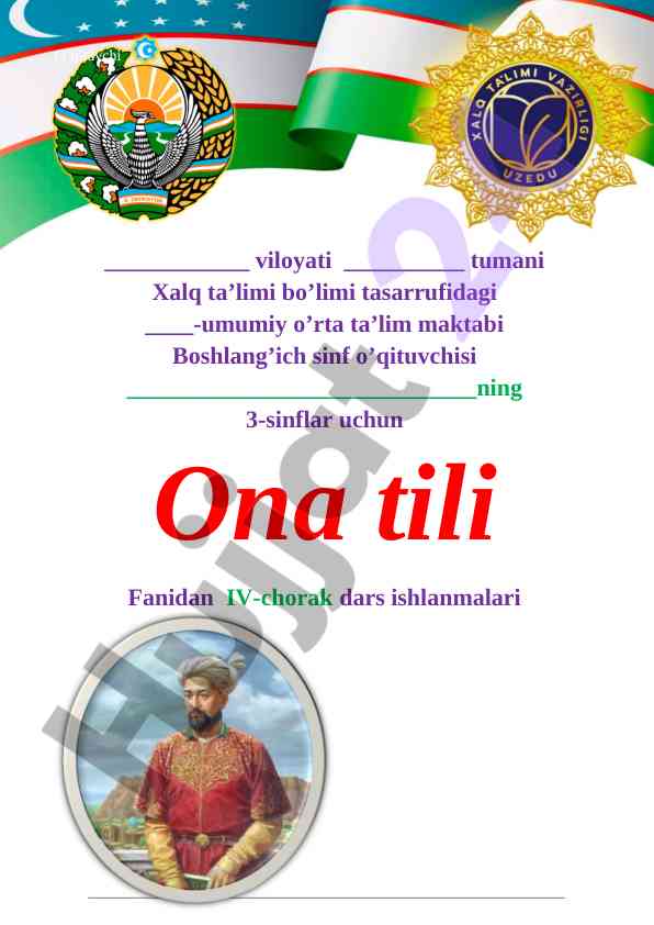 Ona tili fanidan iv-chorak dars ishlanmalari