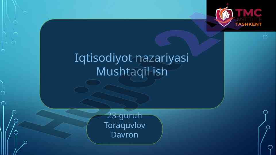 Pul muomalasi va inflyatsiya tahlili