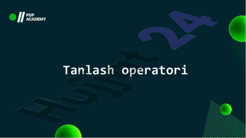 Switch operatori va amaliy mashqlar