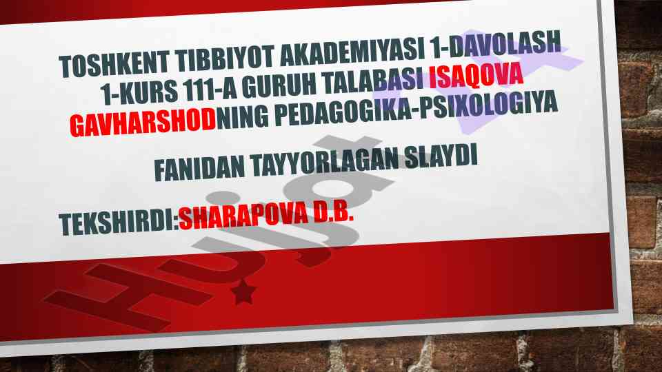Salomatlikni ta'minlovchi pedagogik va psixologik omillar
