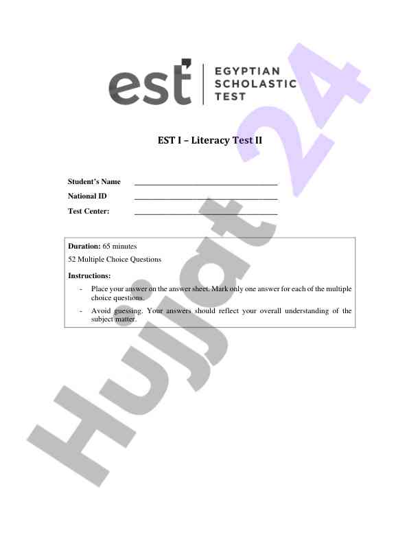 Literacy test ii overview and instructions
