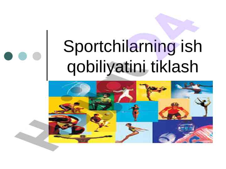 Sportchilarning ish qobiliyatini tiklash va fiziologiya