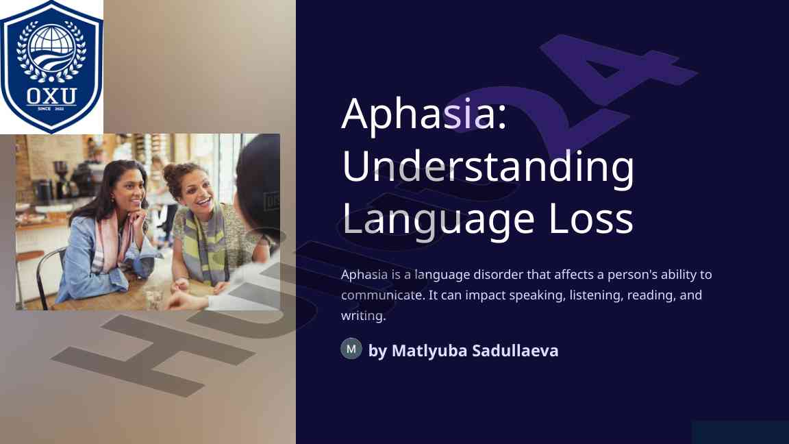 Aphasia understanding language loss and its types