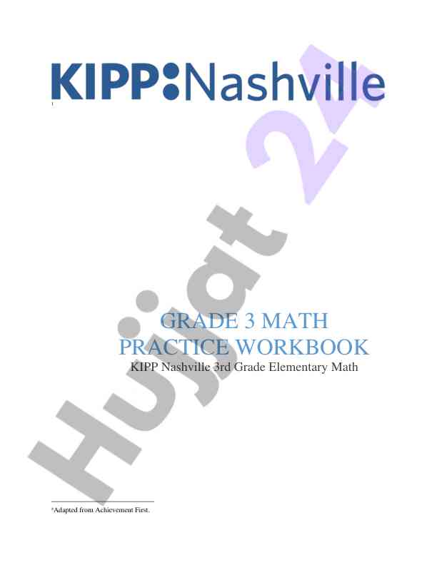 Grade 3 math practice workbook overview