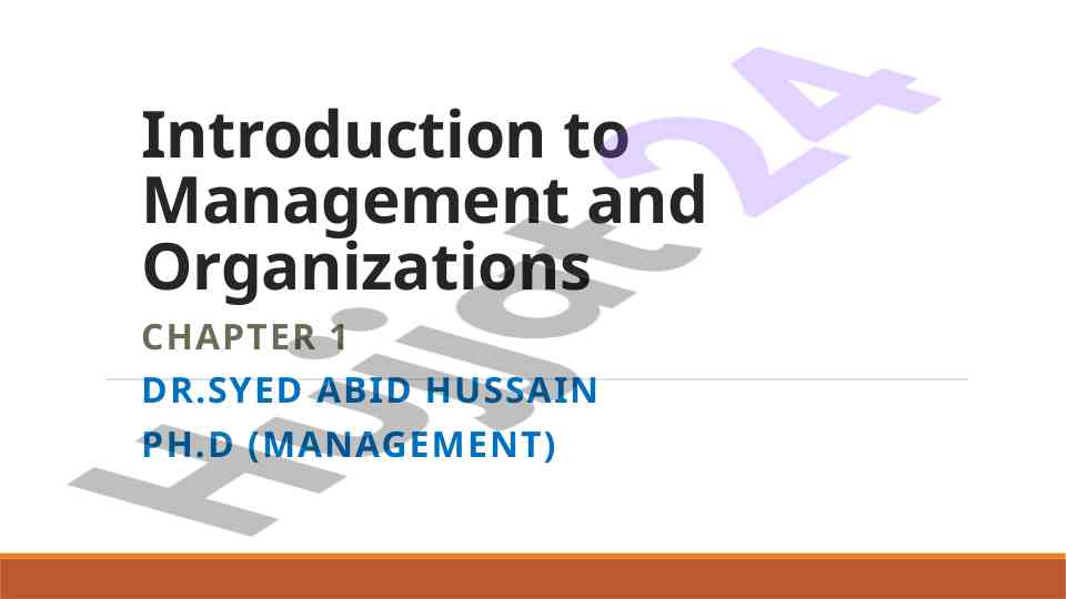 Introduction to management and organizations overview