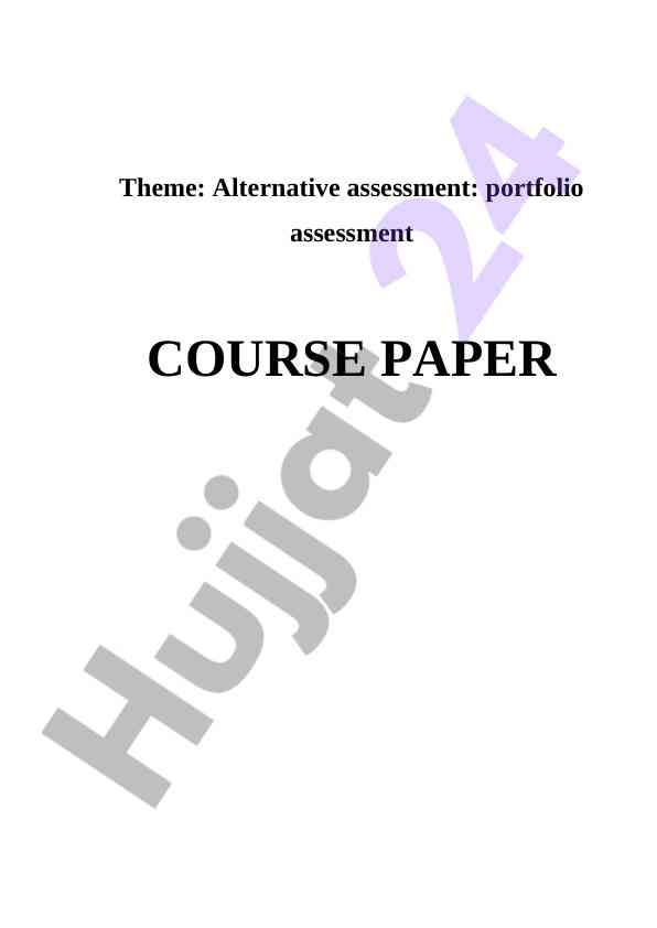 Alternative assessment methods in education